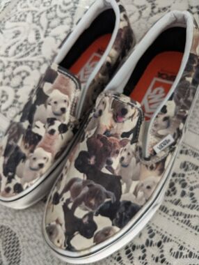 Rare Authentic Vans Sneakers Shoes Slip Ons Dog Veterinary Retro Gift